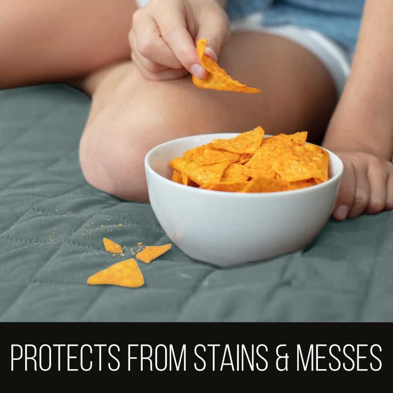 Sofa Shield Loveseat Slip Cover with Patented Strap, Cushion Protector, US Designed Reversible Stain and Dog Tear Resistant Slipcover, 54 inch Seat, Washable Covers for Dogs Pets, Seafoam Cream - Image 2